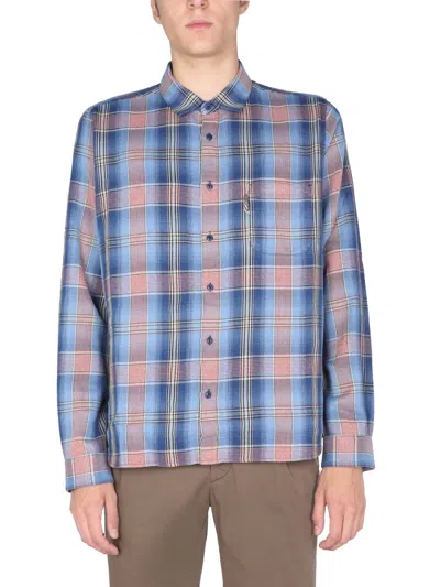 Ymc You Must Create Checked-pattern Pocket Shirt In Blue