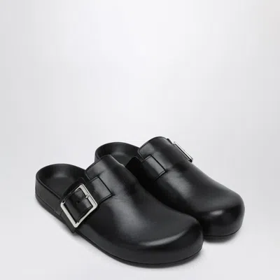 Loewe Ease Buckle Leather Clogs In Black