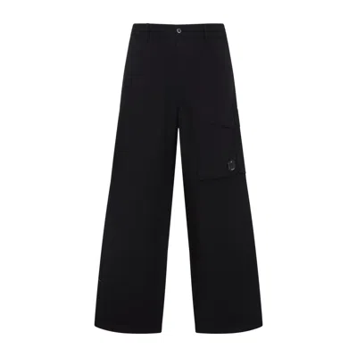C.p. Company C.p.company Navy Blue Micro-reps Boxy Cotton Cargo Pants In Blue