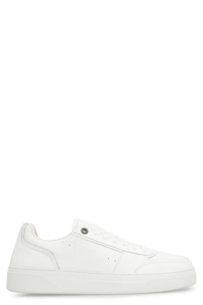 Represent Mens White Initial Leather Low-top Trainers In White