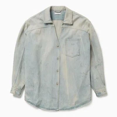 1989 Studio Denim Overshirt With Chest Pocket And Faded Wash In Blue