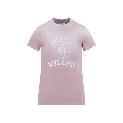 Prada Multicolor Cotton T-shirt In Pink