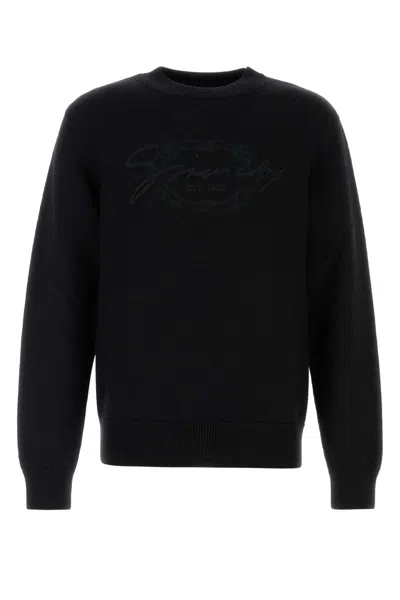 Givenchy Embroidered Logo Wool Sweater In Black