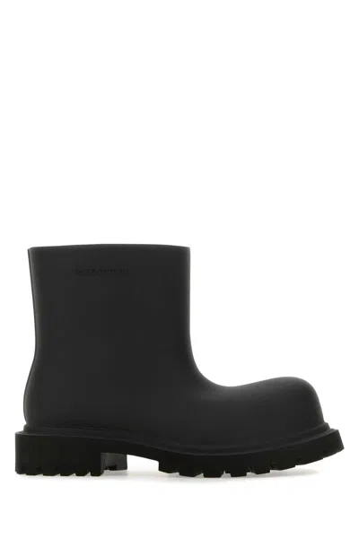 Balenciaga Rigid Rubber Ankle Boots Steroid In Black