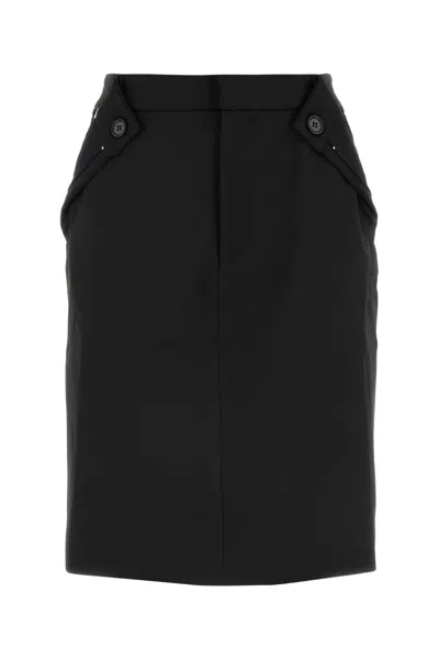 Coperni Stretch Polyester Blend Skirt With Back Vent In Black