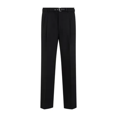 Prada Wool Tailored Pants In Black
