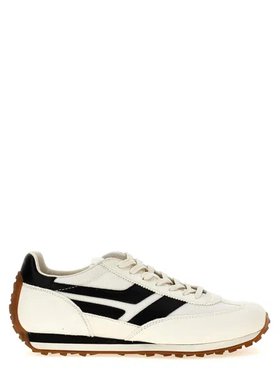 Tom Ford Low-profile White Sneakers With Black Leather Accents In Neutral