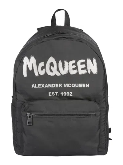 Alexander Mcqueen Alexander Mc Queen Graffiti Metropolitan Backpack In Black