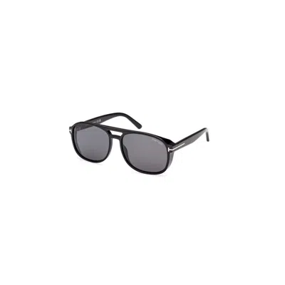 Tom Ford Rosco Aviator Acetate Sunglasses In Black Smoke