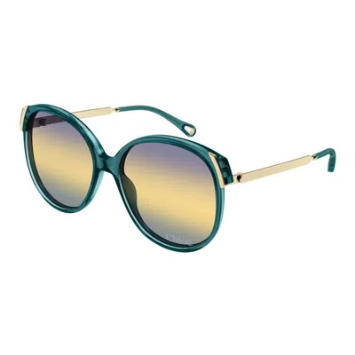 Chloé Round-frame Sunglasses In Green