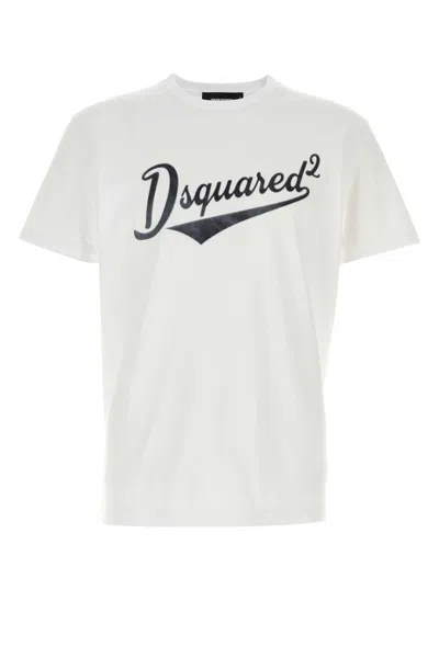 Dsquared2 Cool Fit Velvet Logo T-shirt In White