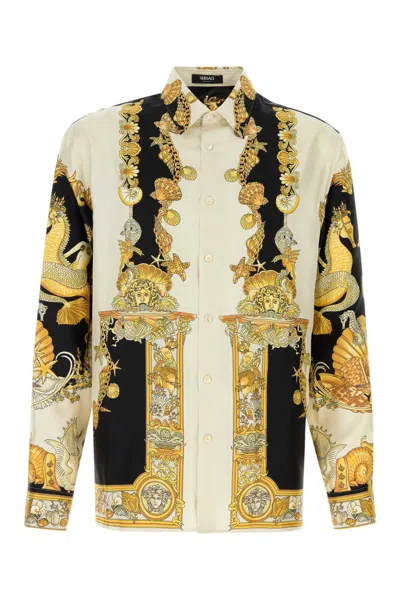 Versace Printed Silk Shirt In Multi