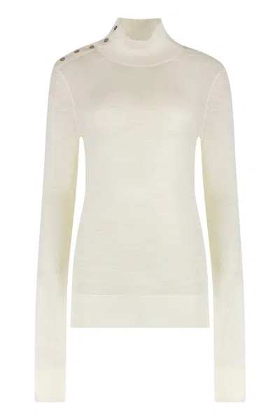 Totême Toteme Turtleneck Wool Pullover In White