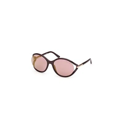 Tom Ford Melody Brown Mirror Oval Ladies Sunglasses Ft1090 48z 59