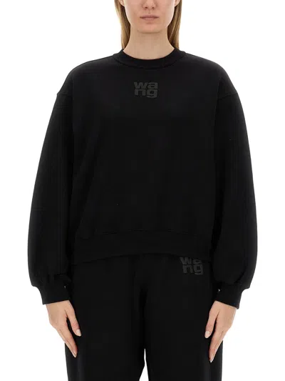 Alexander Wang Hotfix Logo Sweatshirt In Blue