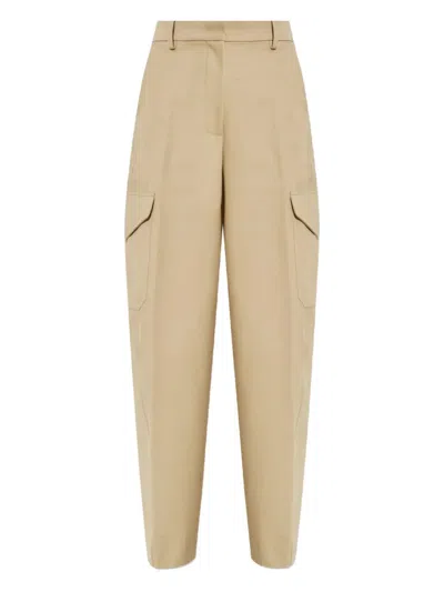 Givenchy Womens Beige Cocoon Straight-leg Cotton-wool Blend Trousers In Neutral