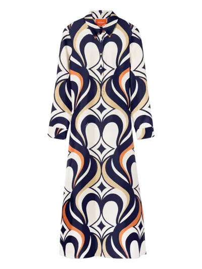 La Doublej La Double J Geometric Pattern Dress In Brown
