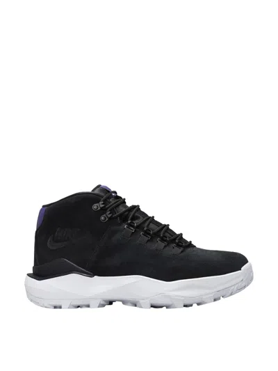 Nike Man Ankle Boots Black Size 9.5 Leather In Black