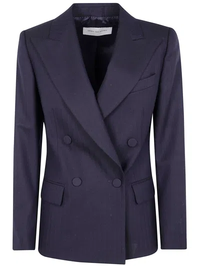 Dries Van Noten Beaura Double-breasted Wool Jacket In Blue