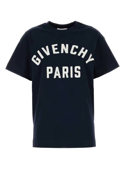 Givenchy Navy Blue Cotton Oversize T-shirt In Blue