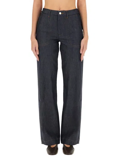 A.p.c. Dark Blue Denim Straight Leg Jeans