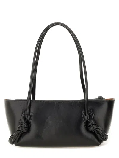 Hereu Mini Fleca Rectangular Shoulder Bag Knotted Handles In Black