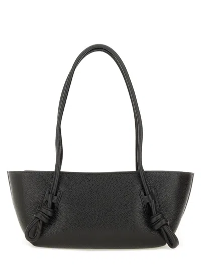 Hereu Mini Fleca Rectangular Shoulder Bag Knotted Handles In Black