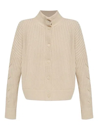 Max Mara Afelio Ribbed And Cable-knit Wool And Cashmere-blend Cardigan In Brown