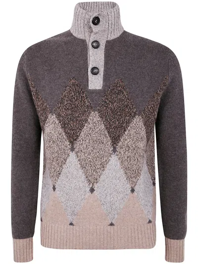 Ballantyne T Neck Pullover Button In Multi
