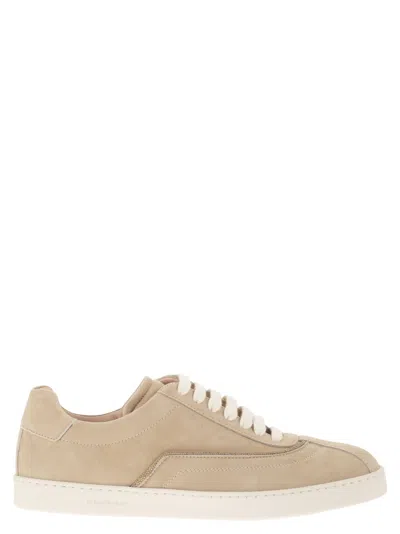 Fabiana Filippi Women Beige Suede Sneakers, 8.5 Luxury Sneakers For Women Darveys In Pink