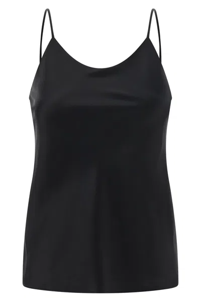 Max Mara Pattern Strap Top Plain In Black