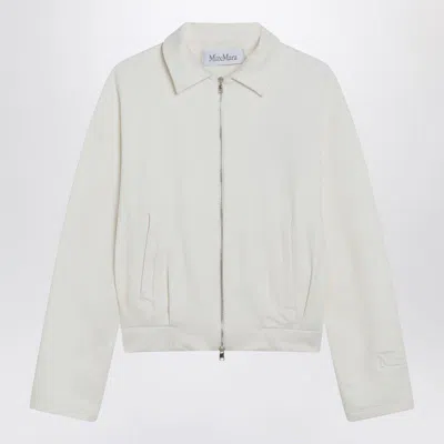 Max Mara White Cropped Sweatshirt In Silk Blend In White