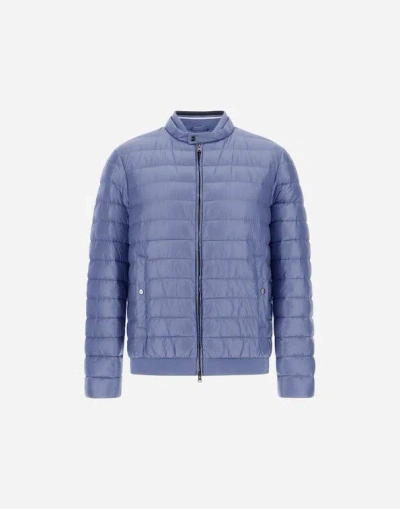 Herno Quilted Zip-front Jacket In Blue