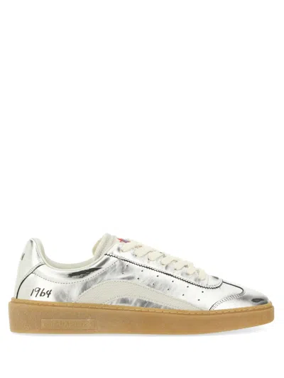Dsquared2 Dsquared Leather Sneaker In Metallic