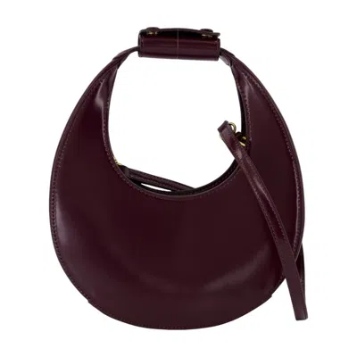 Staud Moon Mini Glossed-leather Tote