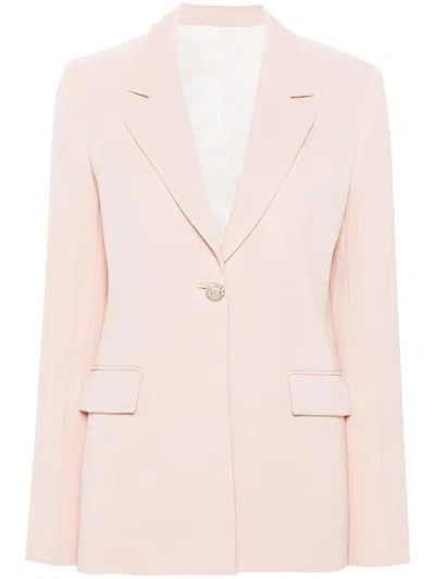Lanvin Tailored Wool Blazer With Central Vent In Pink