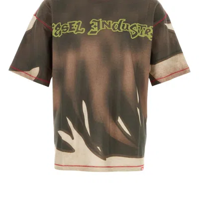 Diesel Dark Brown Graphic T-shirt In Multi