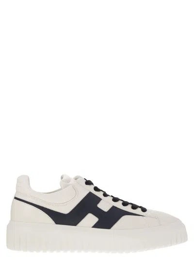Hogan H-stripes Low-top Sneakers With Smooth Leather Upper In White