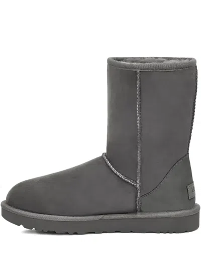 Ugg Mid-calf Suede Boots With Plush Lamb Lining In Gray