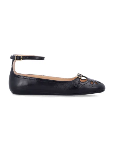 Chloé Misty Leather Ballerinas For Women In Black