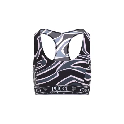 Pucci Labyrinth Print Top In Black