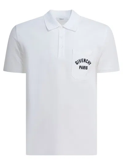 Givenchy Polo Shirt With Short Sleeves And Chest Pocket In White