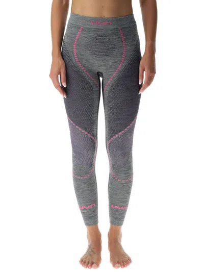 Uyn Logo-waistband Performance Leggings In Gray
