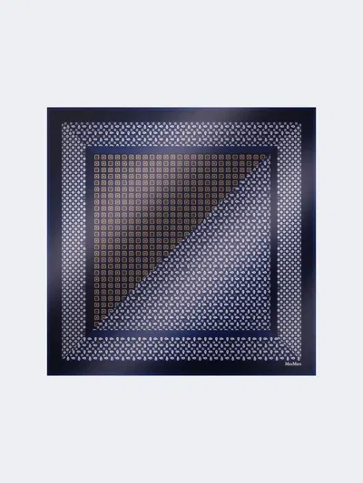 Max Mara Printed Silk Oversized Scarf In Gray