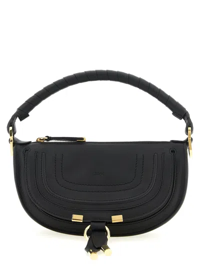 Chloé Mini Marcie Shoulder Bag In Soft Leather In Black