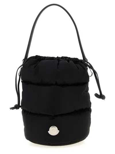 Moncler Caradoc Fabric Bucket Bag With Adjustable Strap In Black