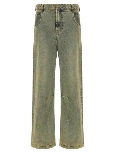 Entire Studios 'cuff Surface Wave' Jeans In Green