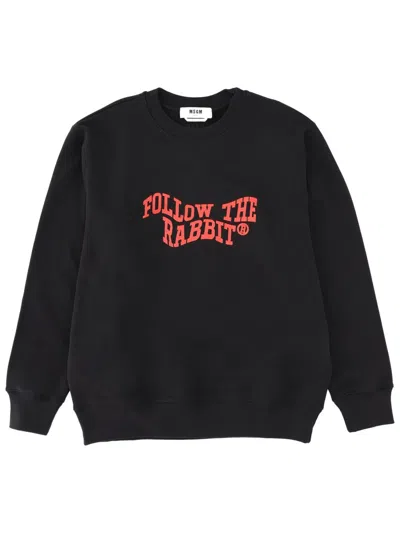 Msgm Rabbit Cotton Sweatshirt In Multi