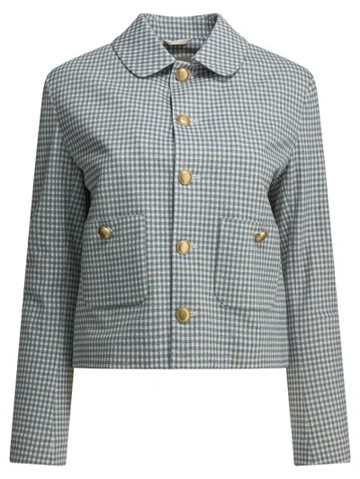 Circolo 1901 Gingham Button-front Jacket In Gray