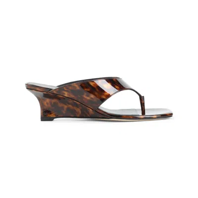 Stuart Weitzman 50mm Vinnie Printed Patent Leather Thong Sandals In Multi
